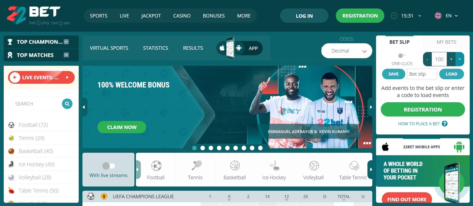 22bet review, Allbets.tv