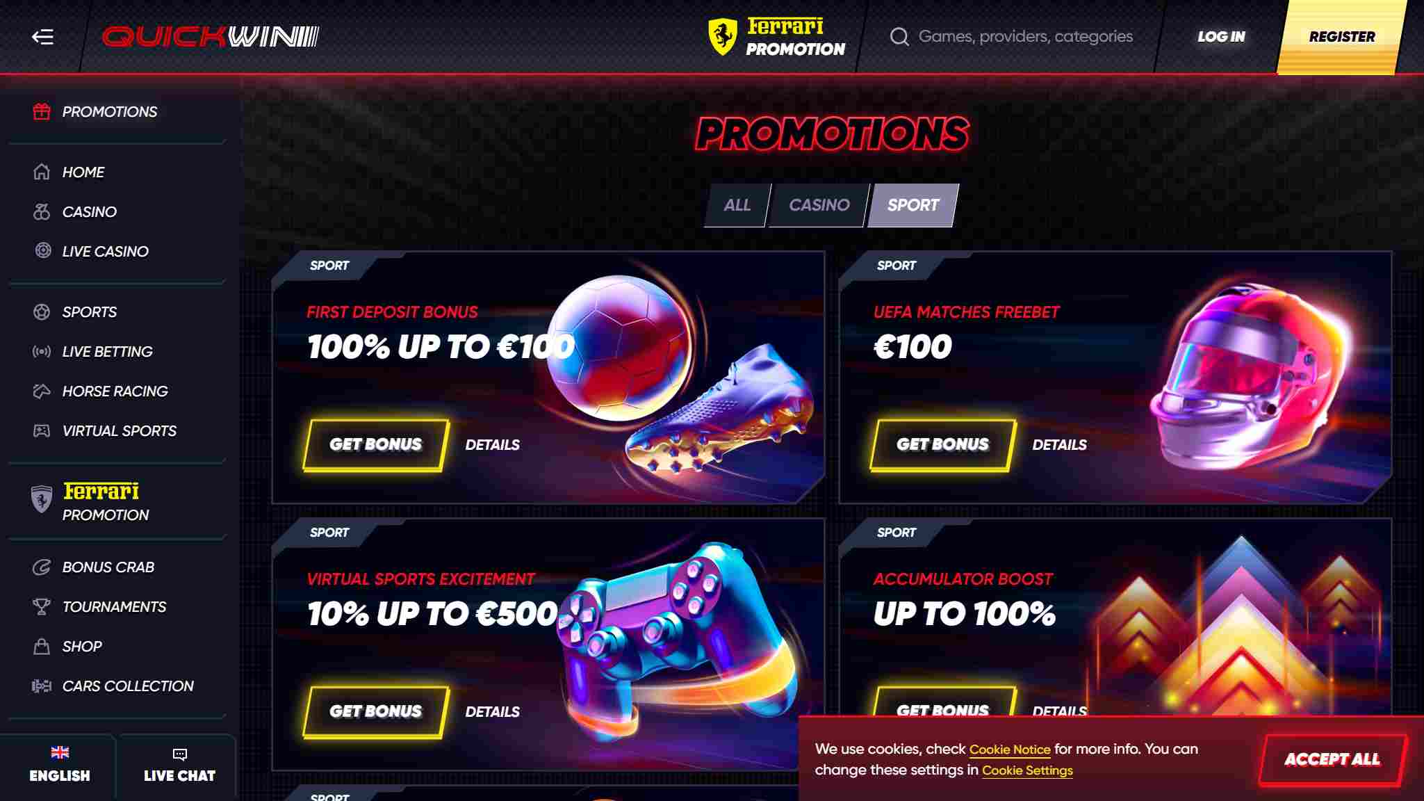 bonuses QuickWin allbets