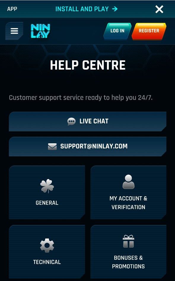 Customer Support Options on Ninlay