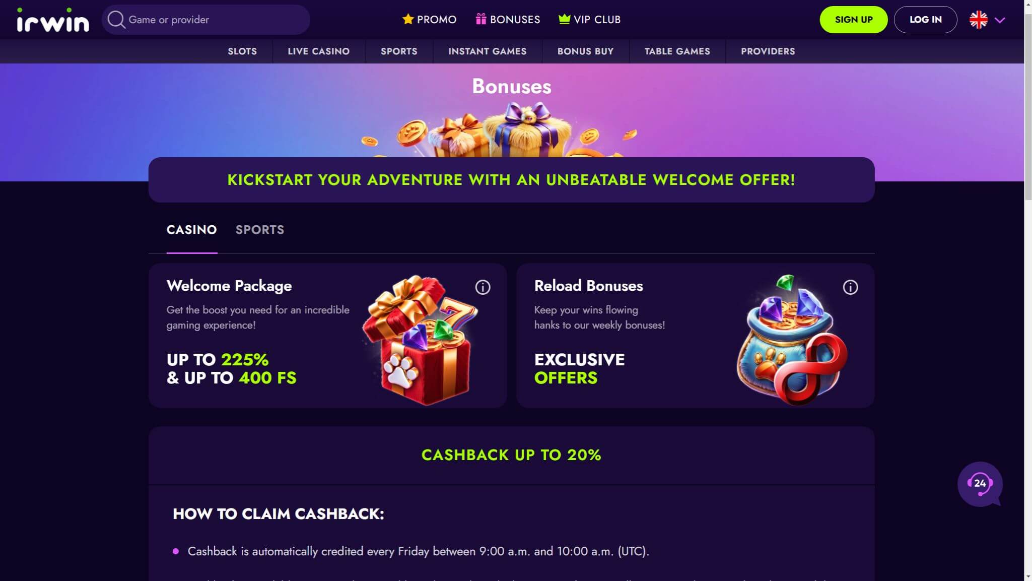 Irwin casino Bonuses , allbets.tv