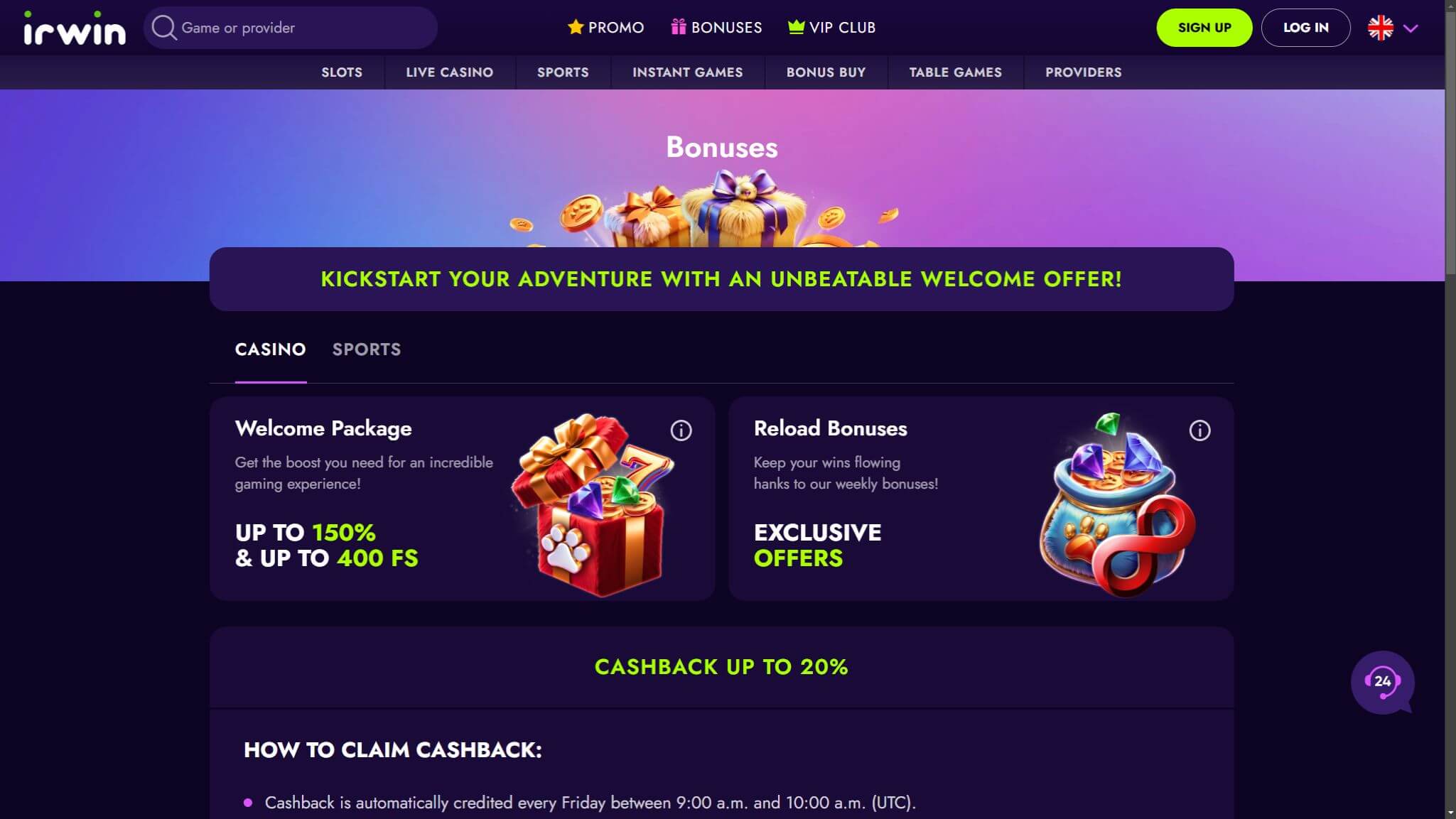 Irwin casino Bonuses Latvia, allbets.tv