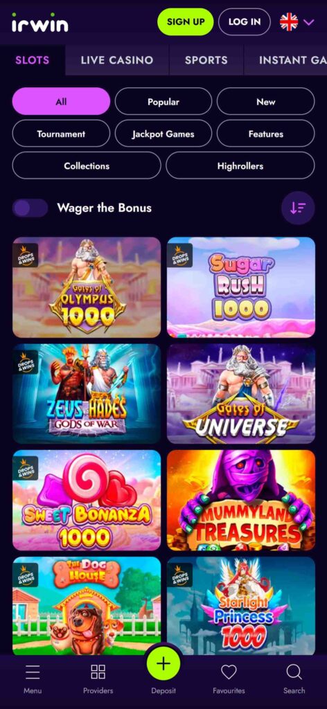 Irwin casino Slots Latvia (mobile), allbets.tv