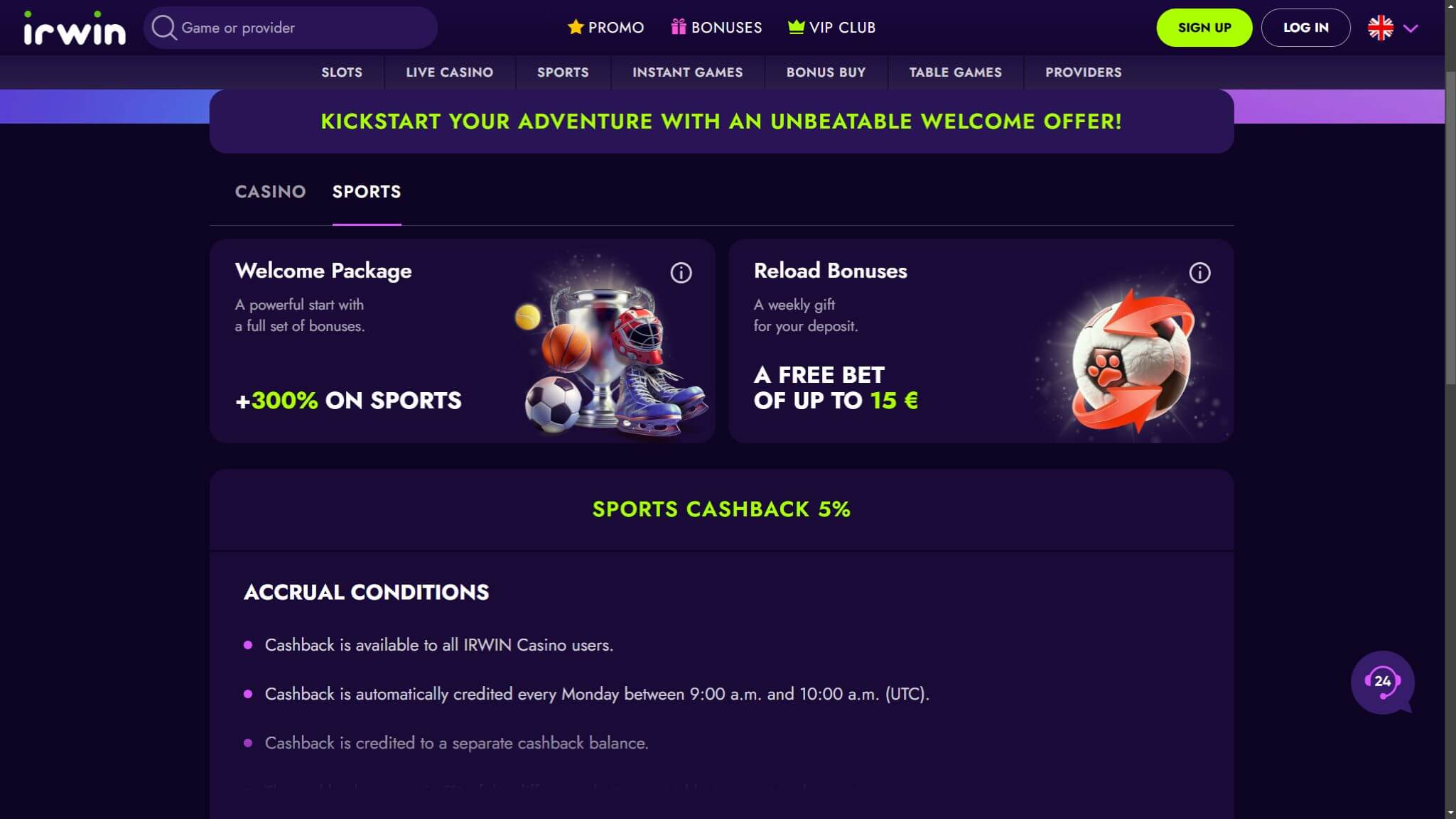 Irwin Sport Betting Bonuses, allbets.tv