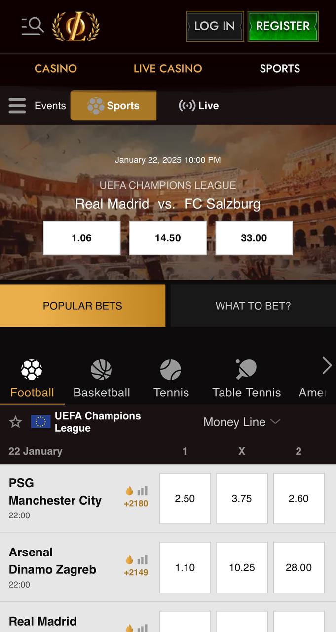 Legiano Bookmakers Mobile