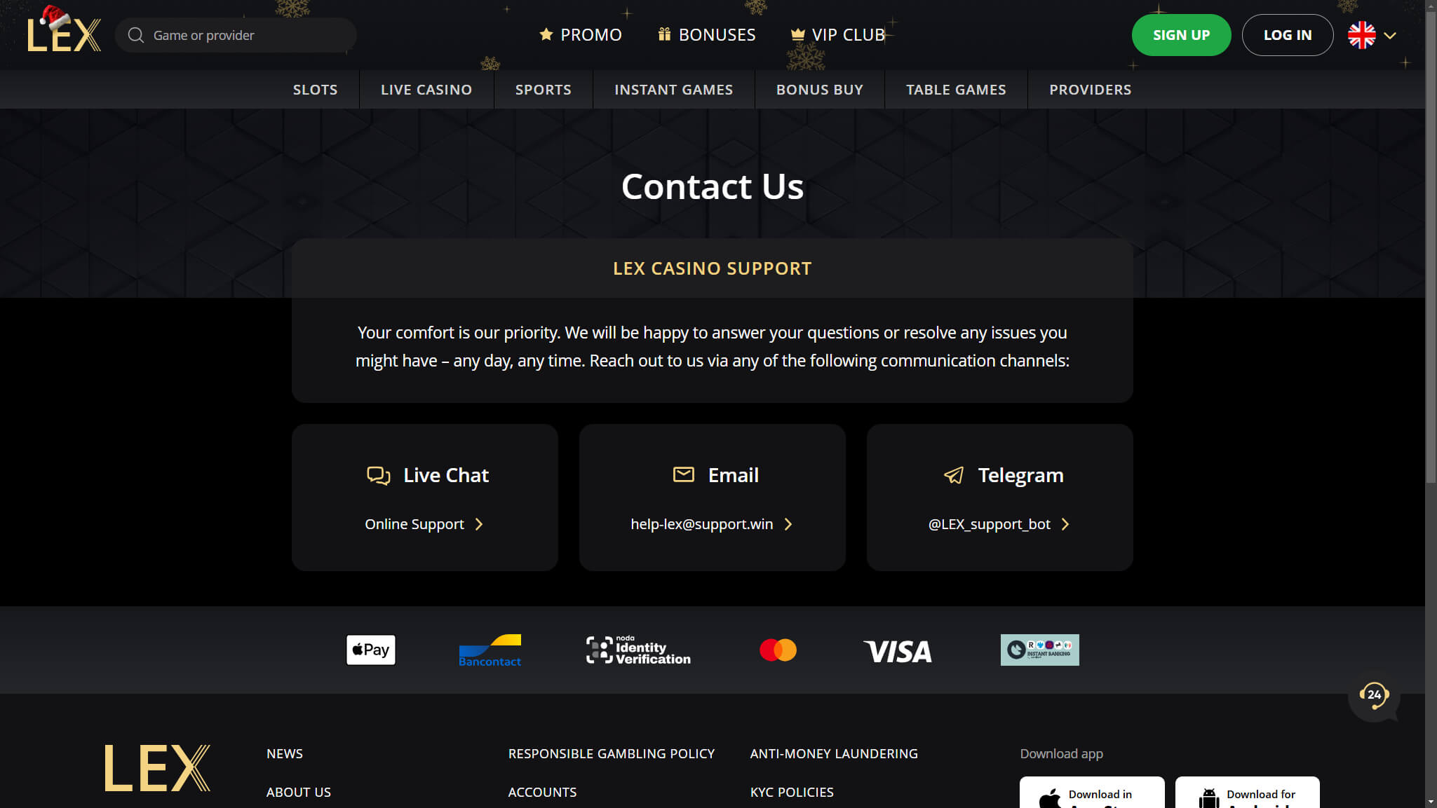 Lex Bookmaker Support