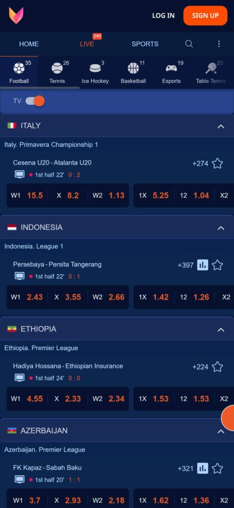 Monro Bookmaker Live Betting (mobile), allbets.tv