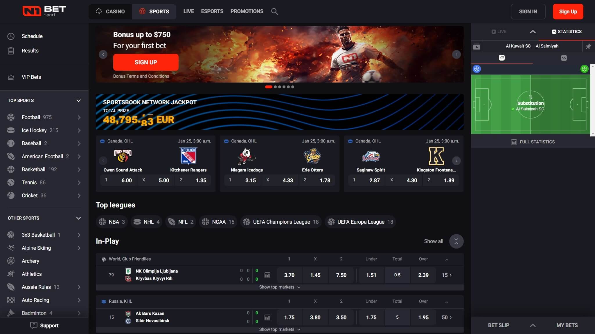 N1Bet Bookmaker Canada Main Page, allbets.tv