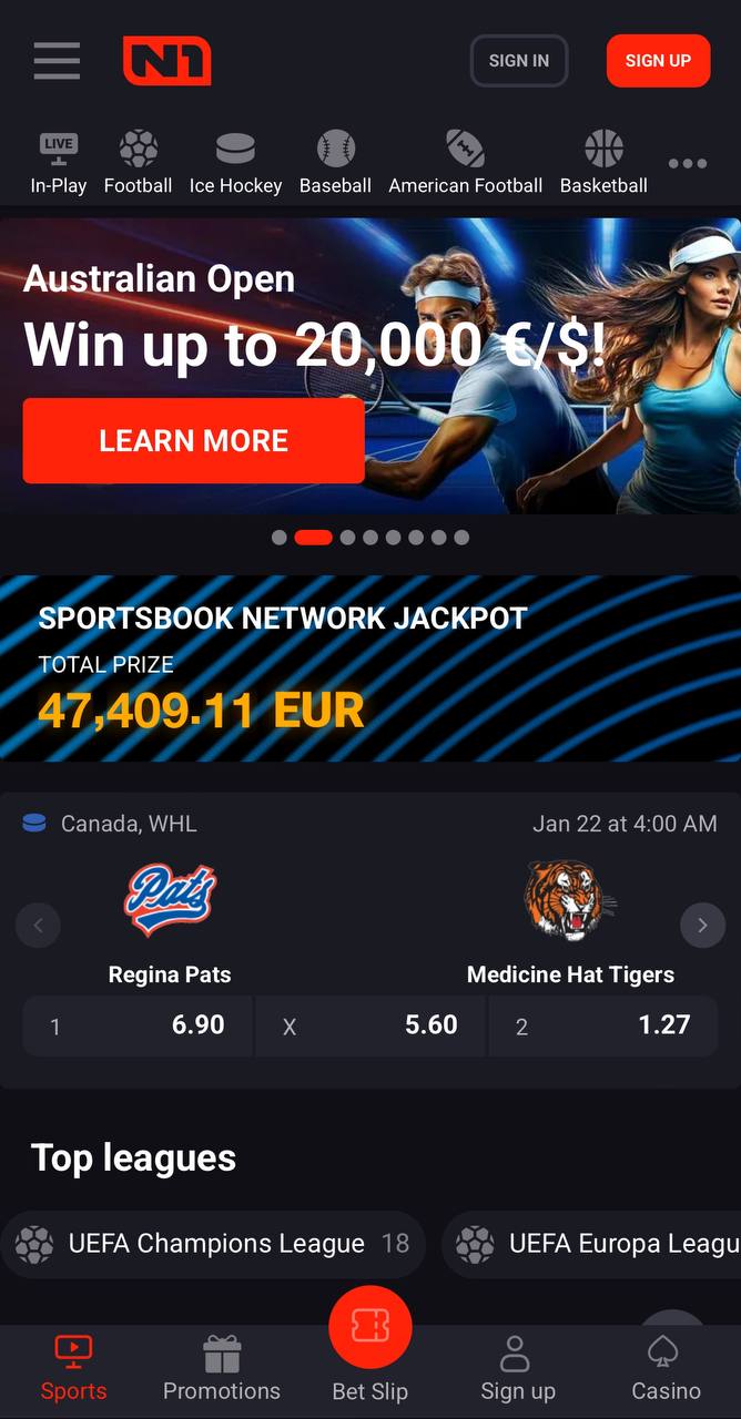 N1Bet Bookmakers Mobile