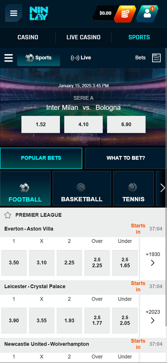 Ninlay sport betting