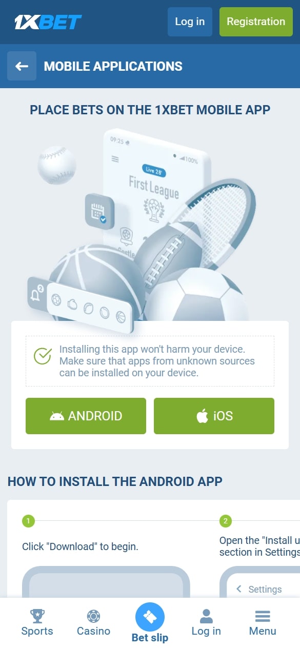 1xbet app