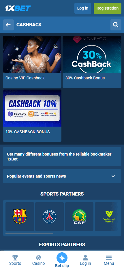 1xBet bonus mobile