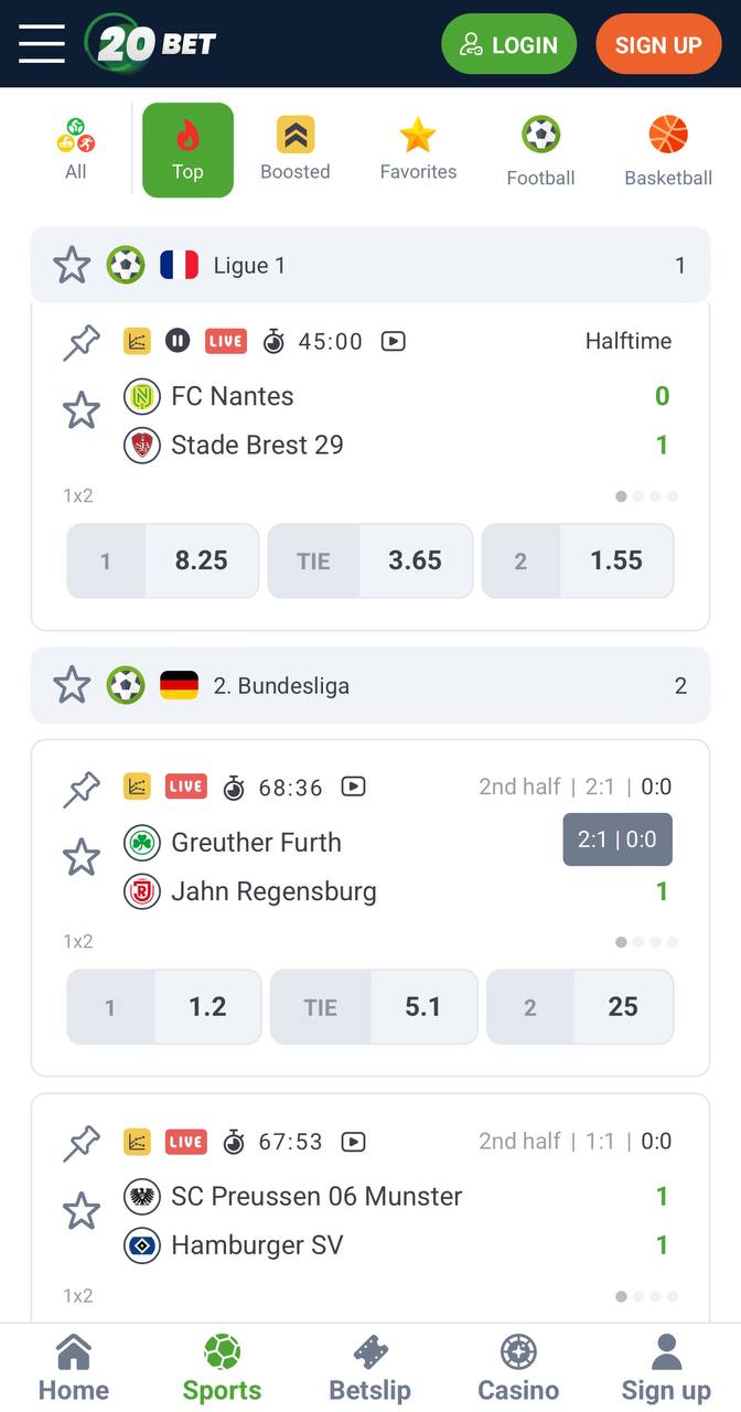 20bet Bookmakers Mobile