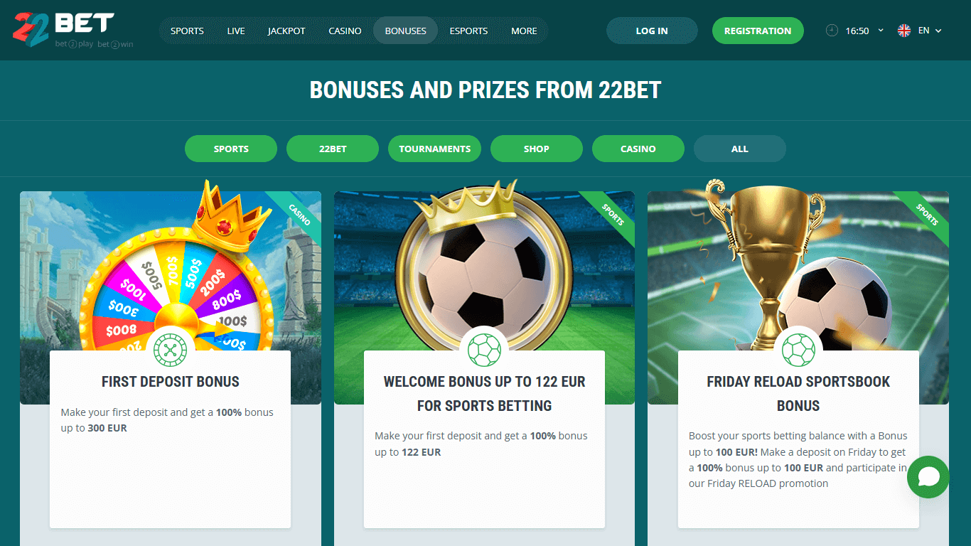 22Bet bonus