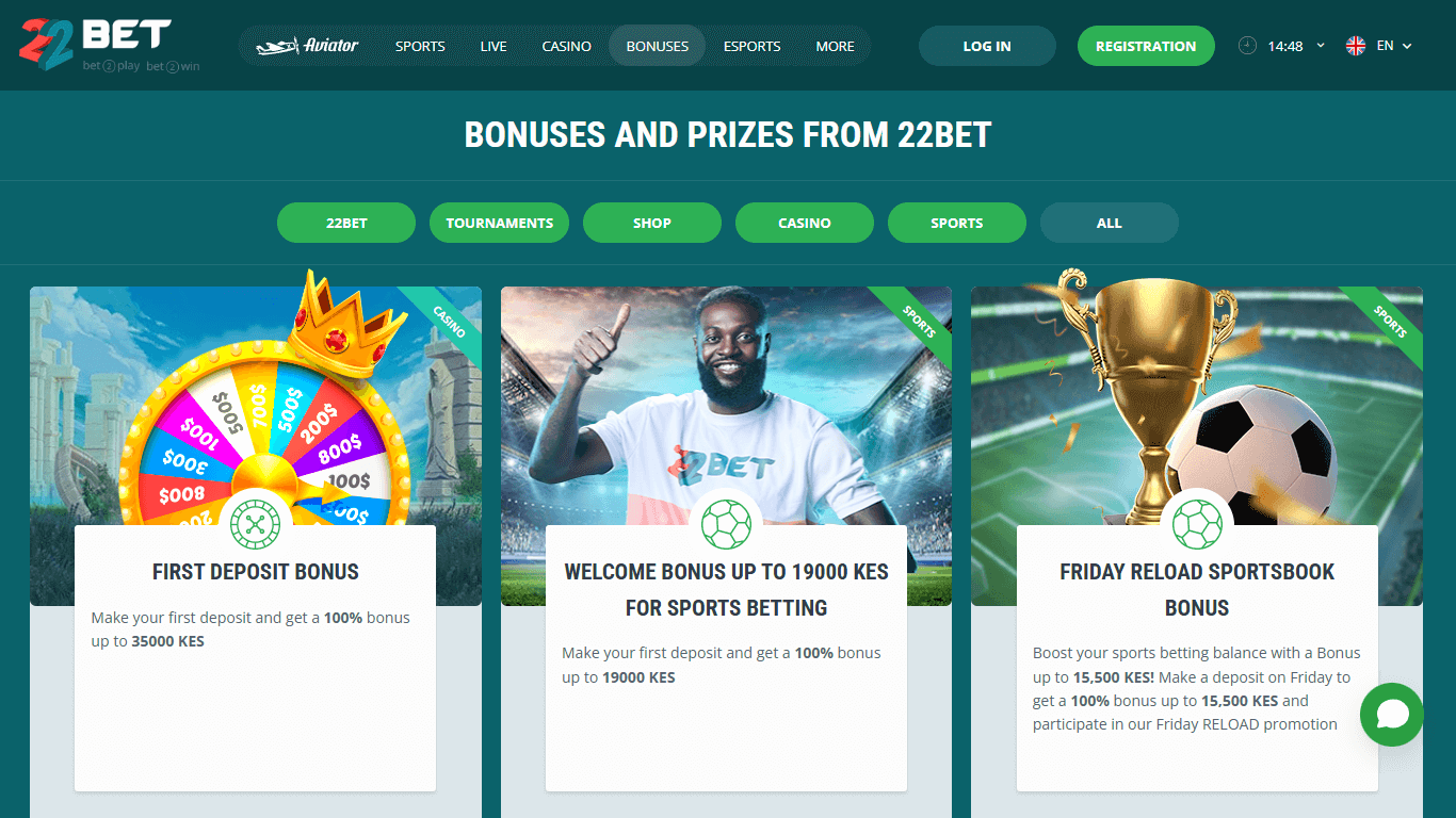 22Bet bonus