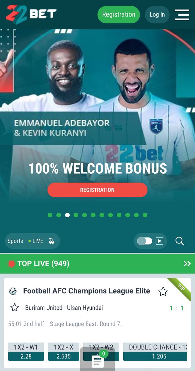 22bet Bookmakers Mobile