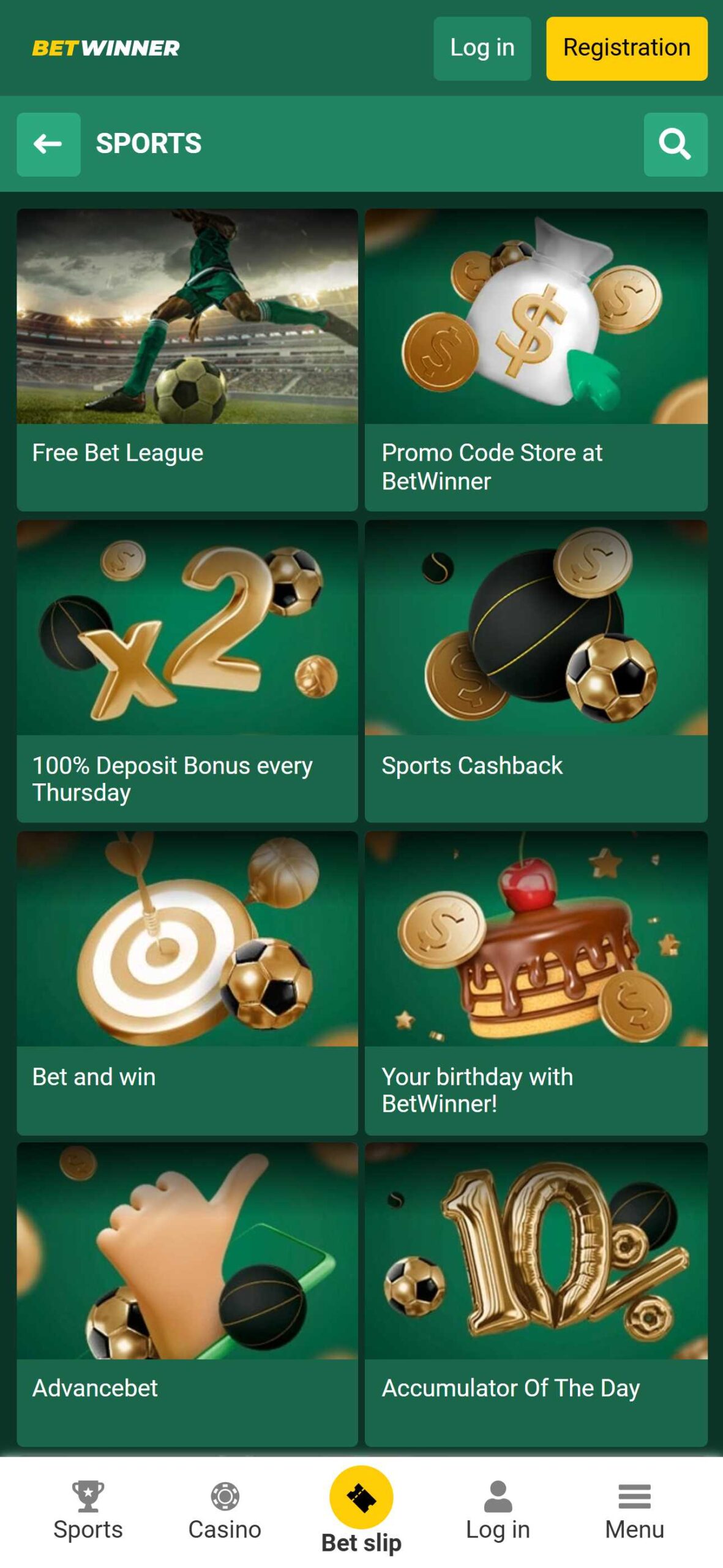 BetWinner Bookmaker Sport Bonuses (mobile), allbets.tv