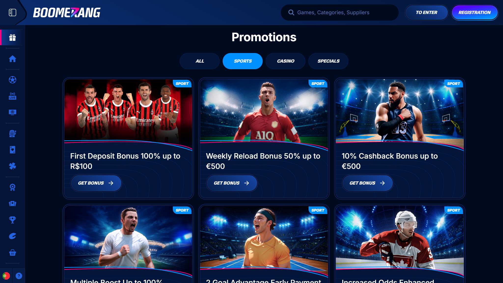 Boomerang bet Bookmaker Sport Bonuses Portugal, allbets.tv