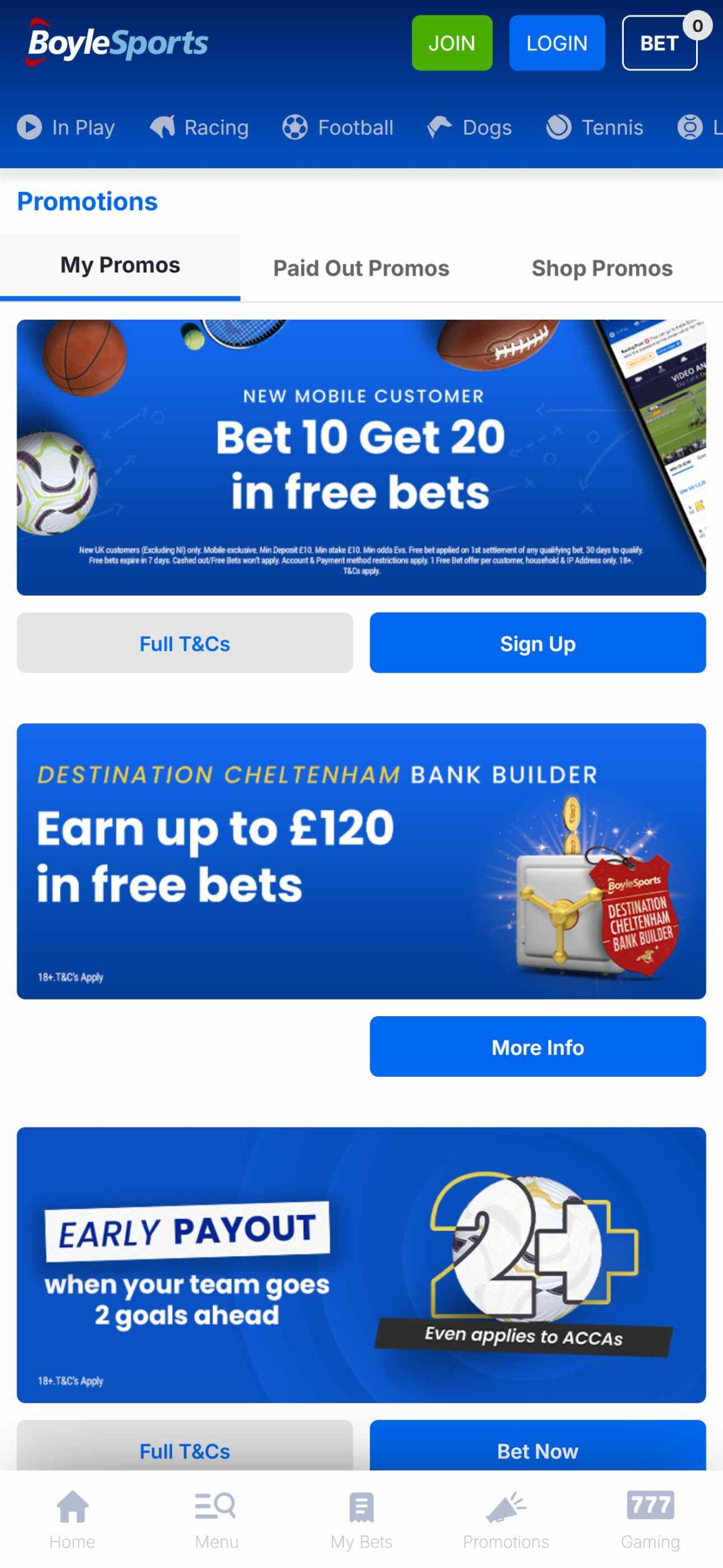 Boylesports Bookmaker Sport Bonuses UK (mobile), allbets.tv