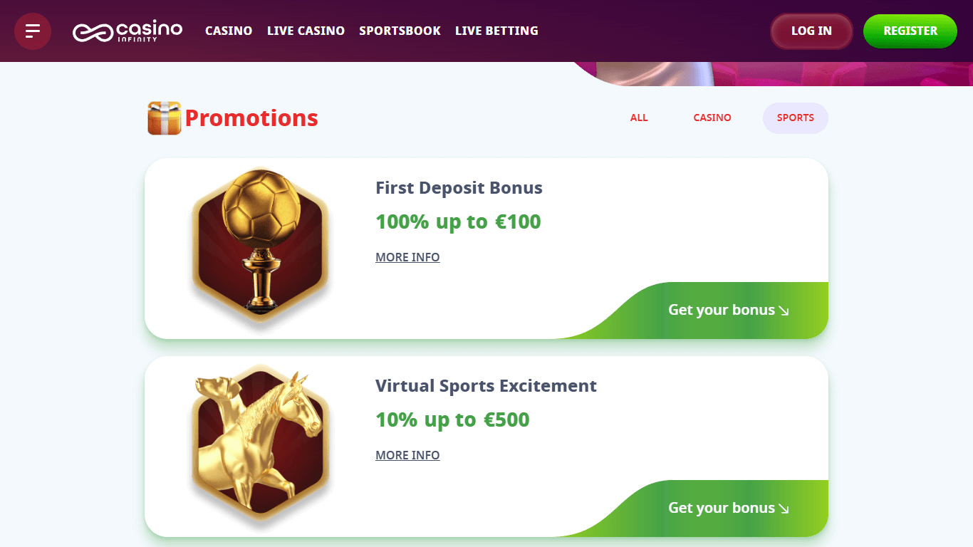 CasinoInfinity bonus