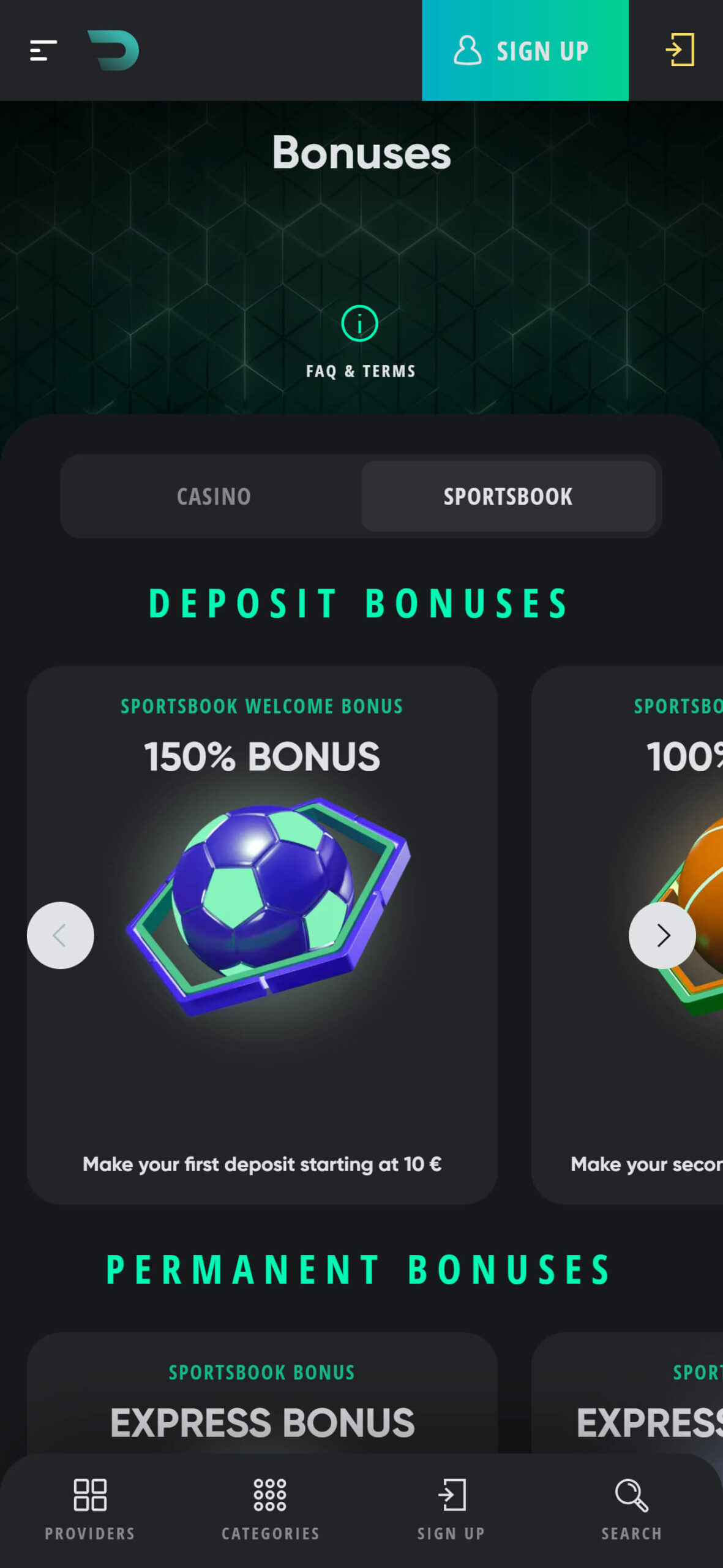 Dripc Bookmaker Sport Bonuses (mobile), allbets.tv