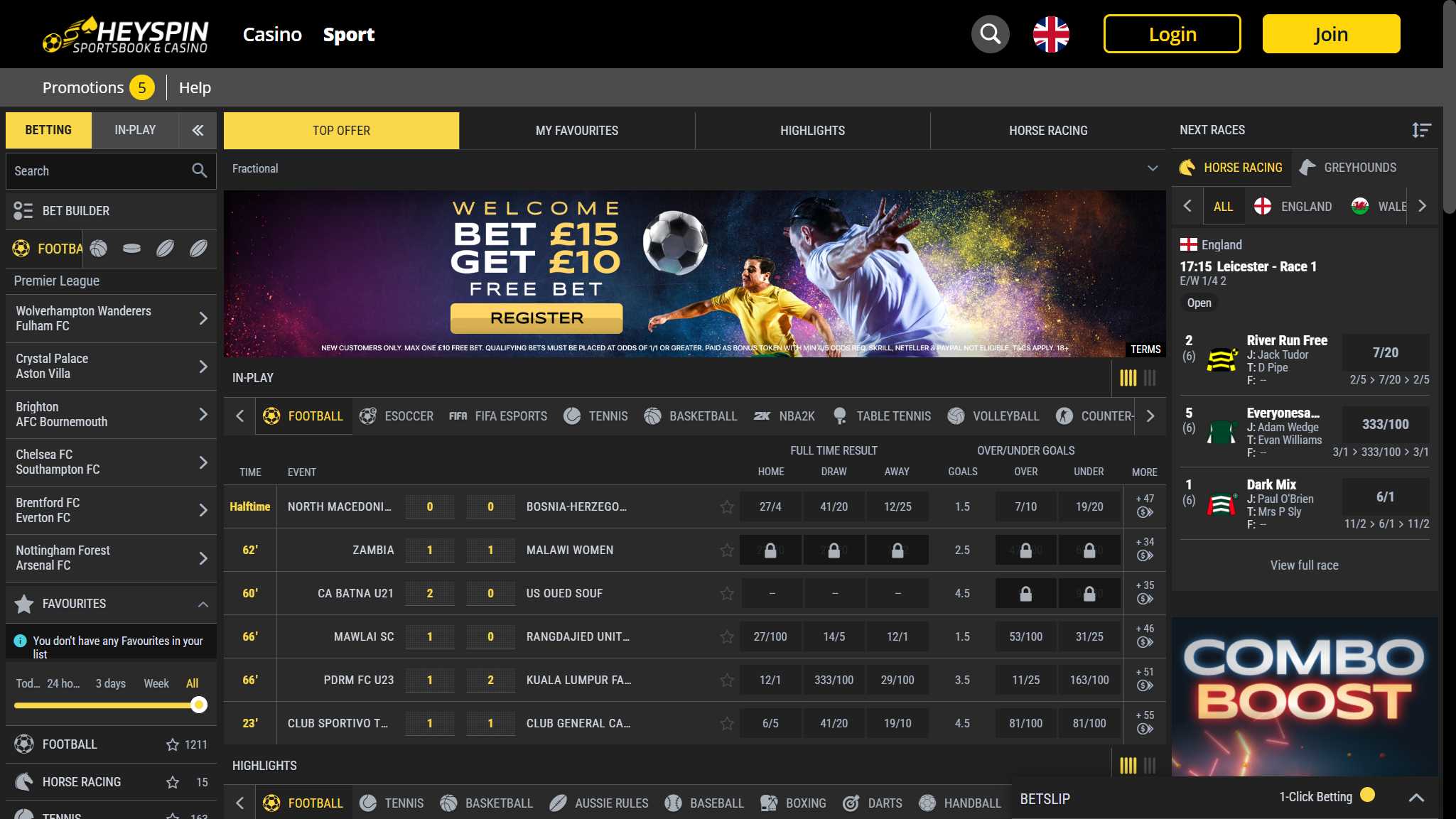 HeySpin Bookmker Sport Betting in UK, allbets.tv