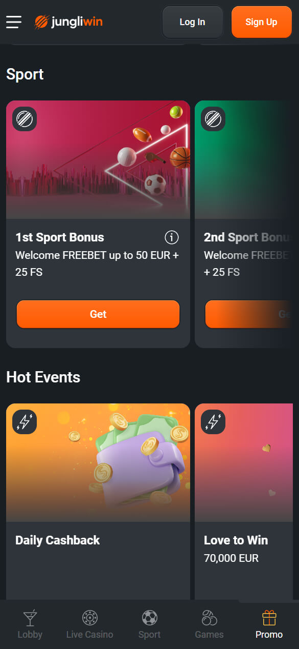 sports betting bonuses at Jungliwin