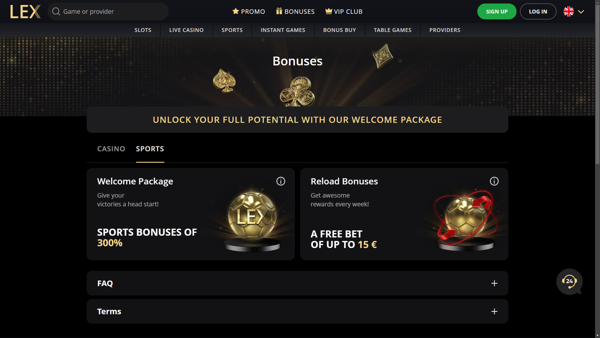 LEX Bookmaker Sport Bonuses, allbets.tv