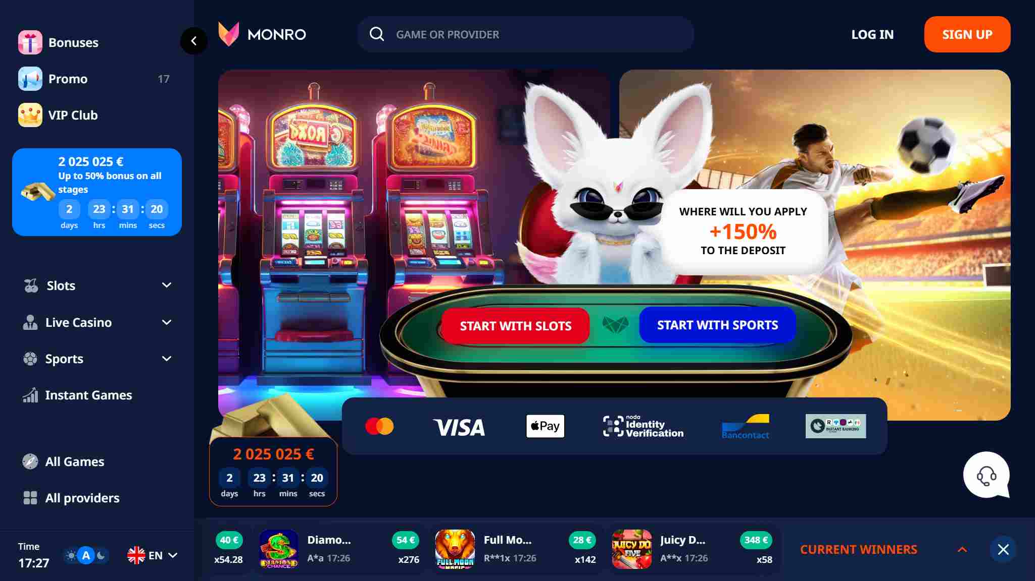 main monro casino allbets