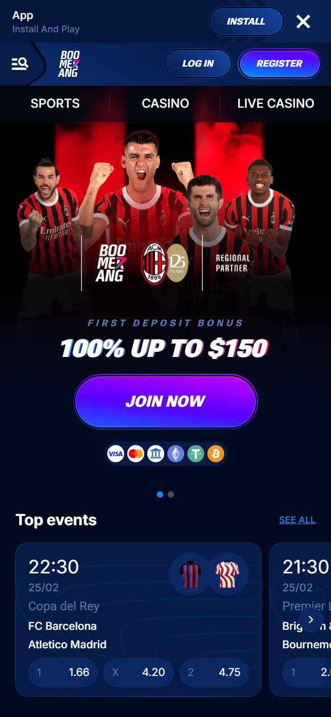 mob boomerang app allbets