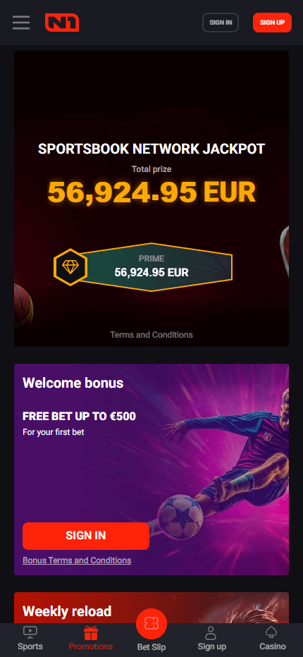 N1bet bonus mobile