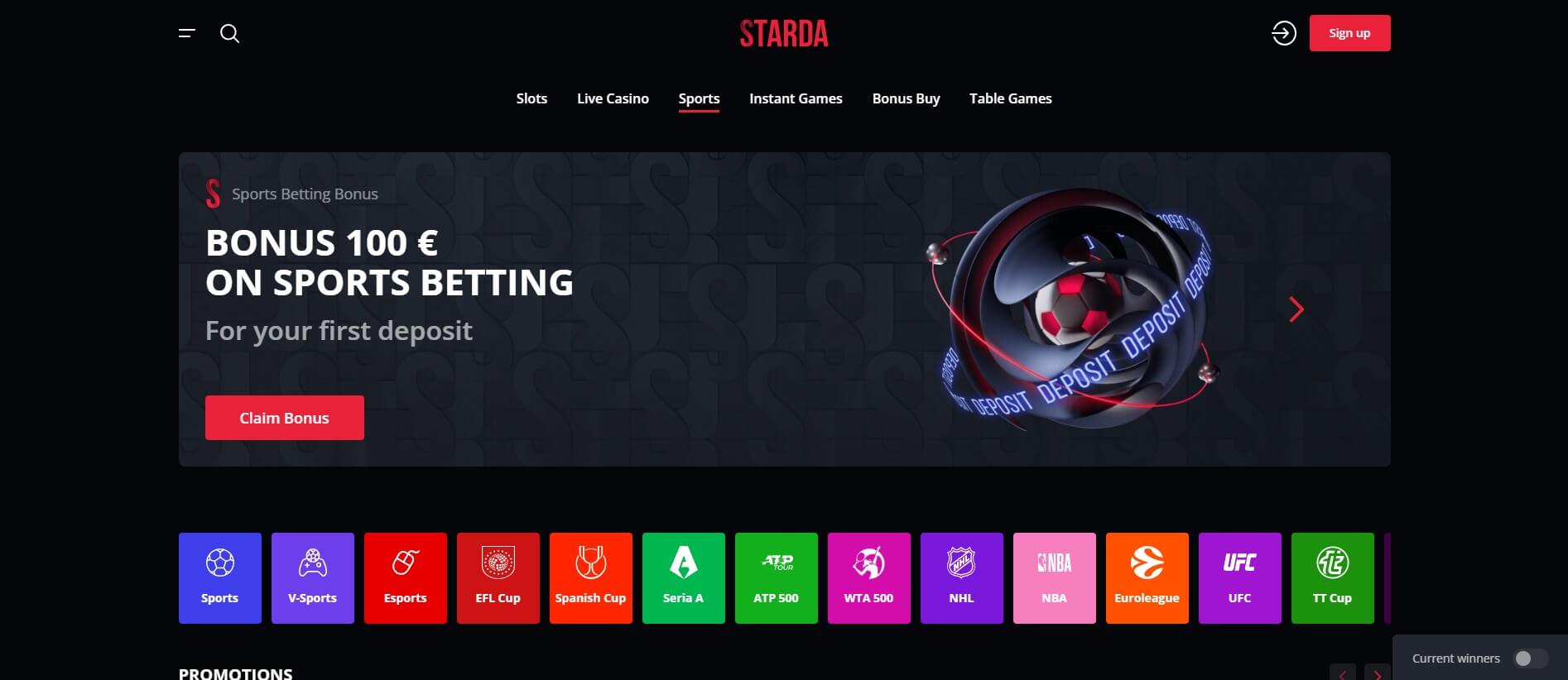 sports betting bonuses at Starda