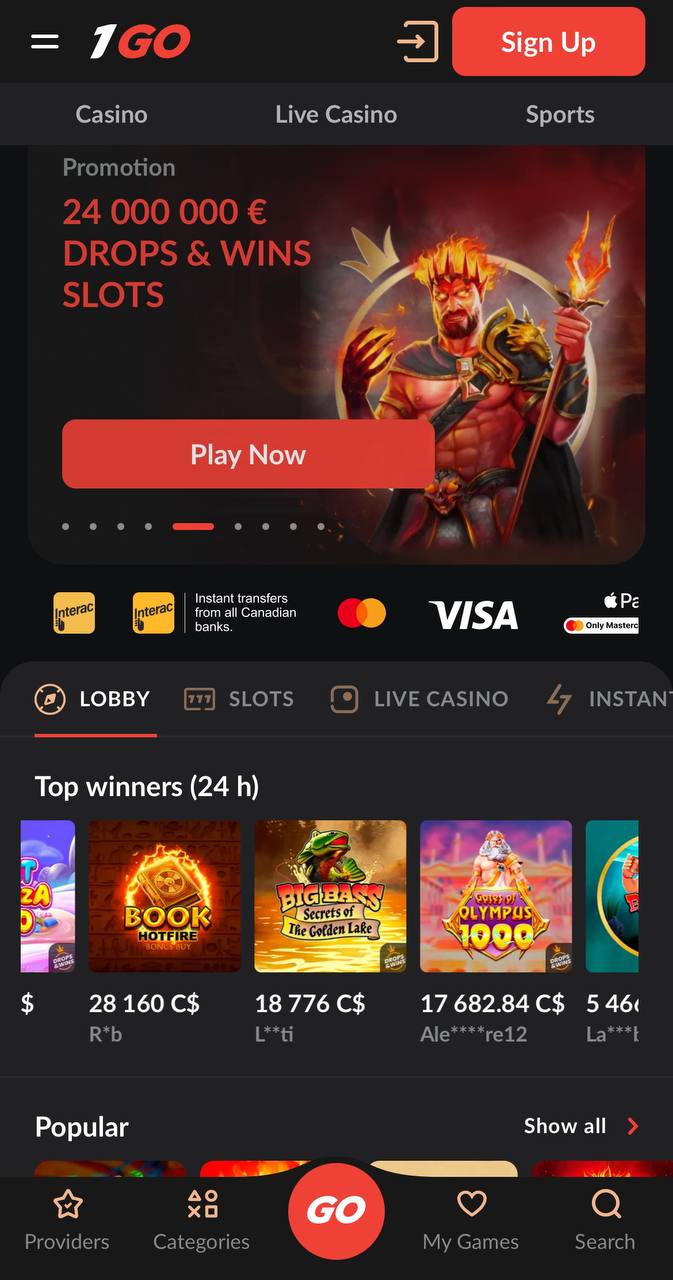 1go casino Mobile