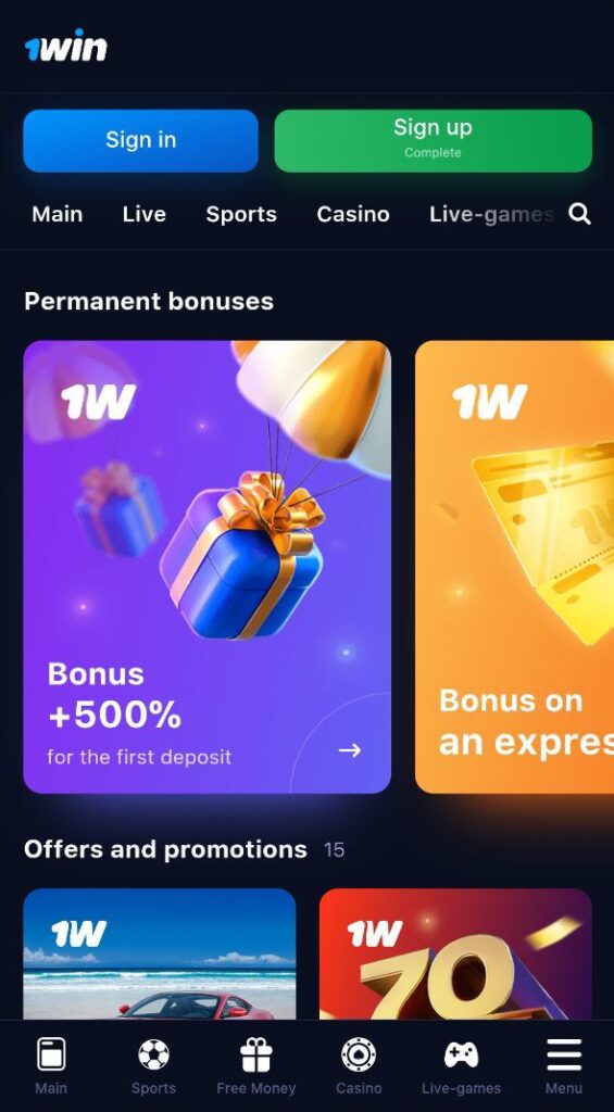 1Win Casino Bonuses