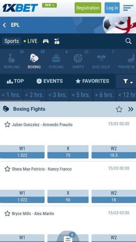 1xbet Boxing betting