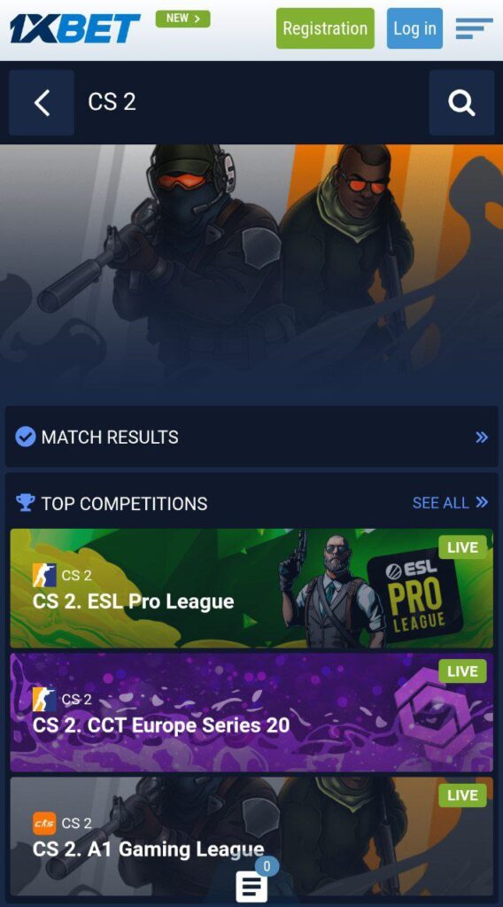 1xBet CSGO betting sites