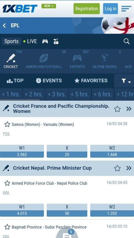 1xbet ricket betting