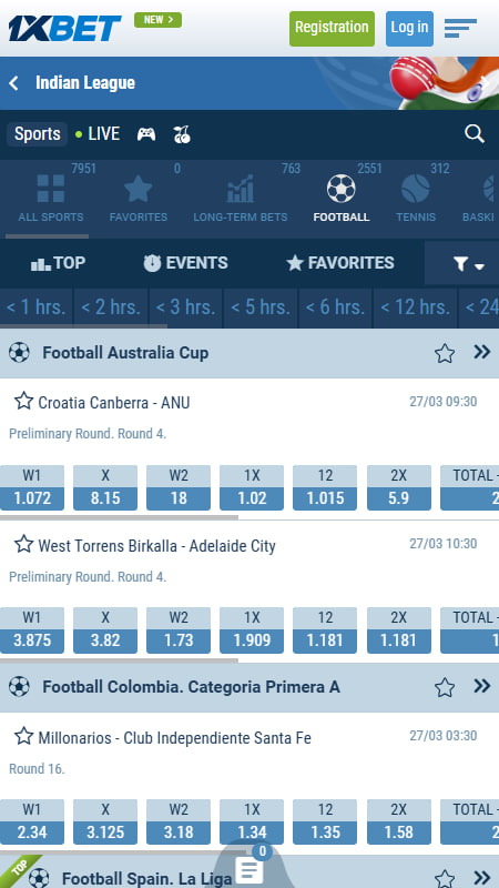 1xBet MMA Betting Page 