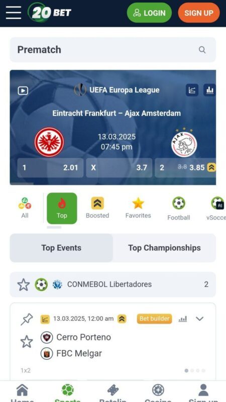 20bet Bookmakers Mobile