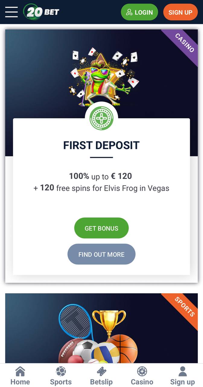 20bet casino Mobile