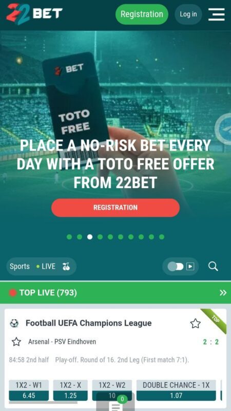 22Bet Bookmakers Mobile