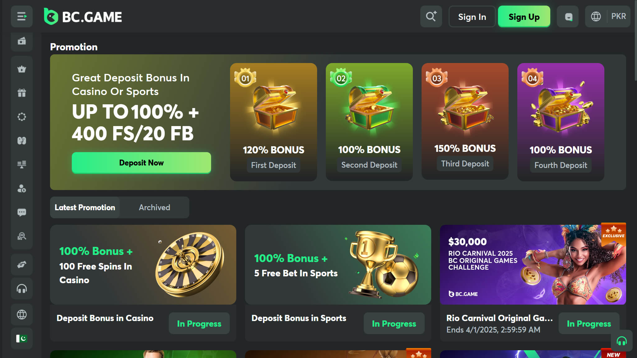 BC.Game Casino Bonuses Pakistan, allbets.tv