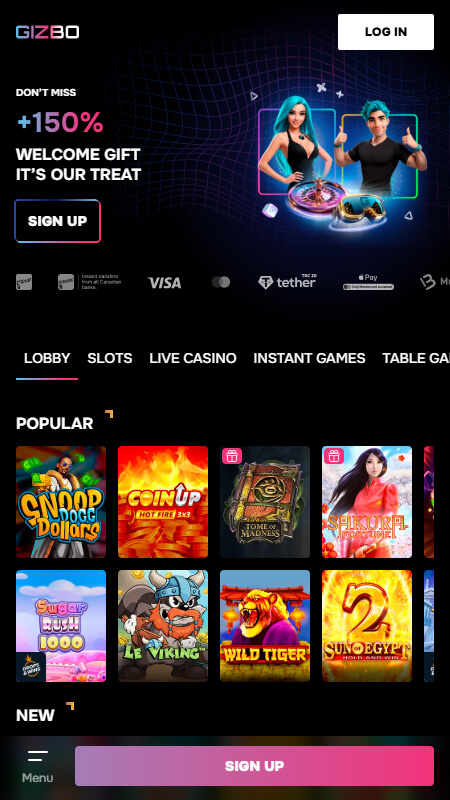 Gizbo Casino Canada, allbets.tv