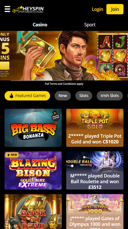 Heyspin Casino. allbets.tv