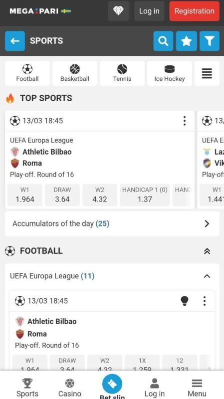 MegaPari Bookmakers Mobile