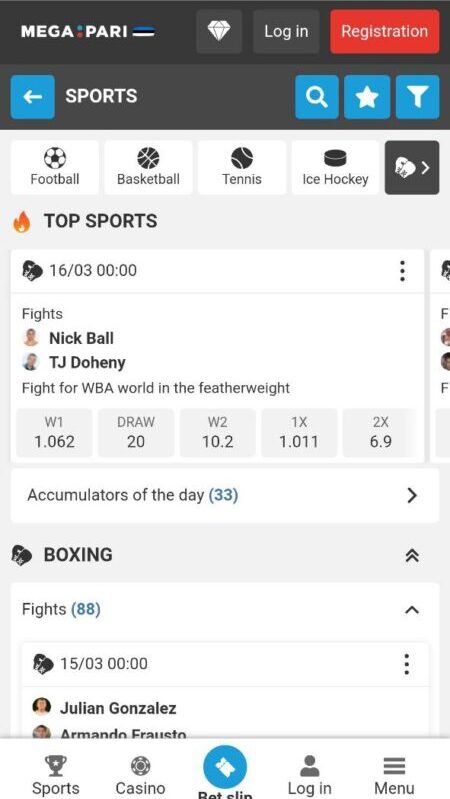 Megapari Boxing betting sites