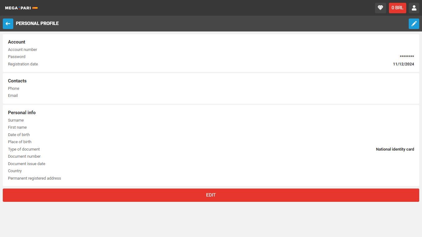 megapari register step 4