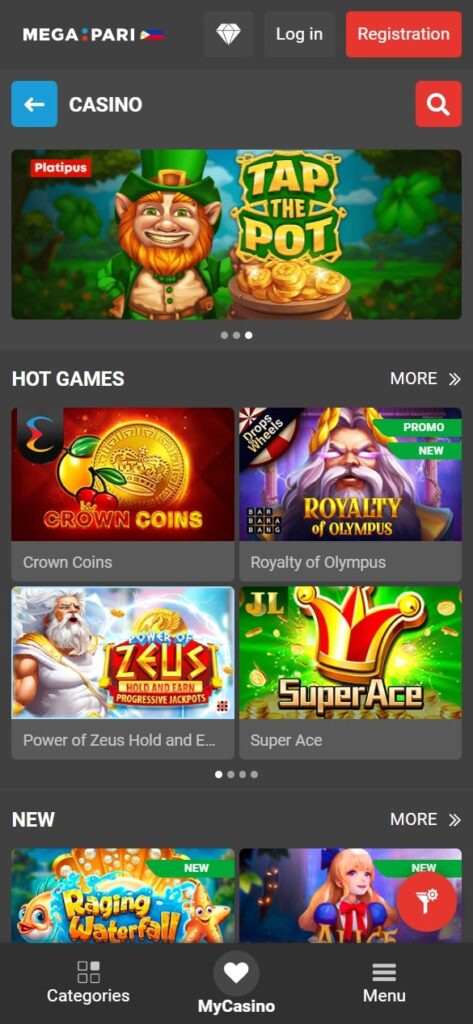 Megapari casino mobile