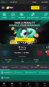 1Bet Bookmaker main page