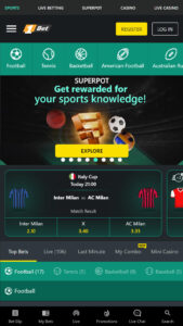1Bet home page