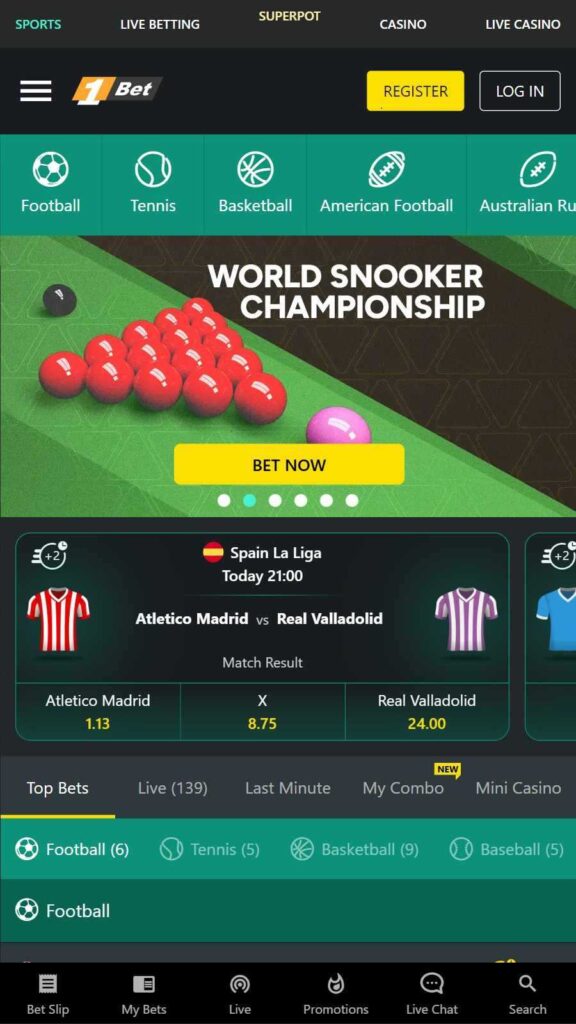 bookmaker homepage